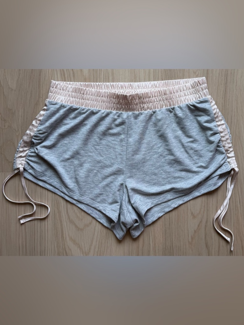 Victoria's Secret Gray Lounge Shorts with Pink Elastic Waistband